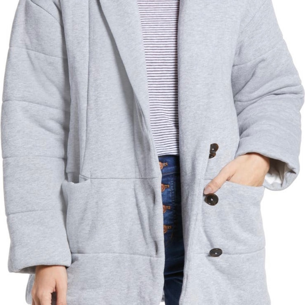 New - Madewell Sweatshirt Puffer Coat, Large